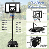 NNECW 5-Level Height Adjustable Basketball Hoop Stand with Backboard for Exercise