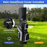 NNECW Golf Cart Bag with 14 Way Top Dividers 9 Pockets and Cooler Bag-Black