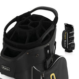 NNECW Golf Cart Bag with 15 Way Top Dividers Including Individual Putter Well-Black