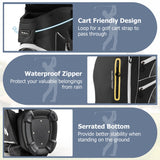 NNECW Golf Cart Bag with 15 Way Top Dividers Including Individual Putter Well-Black