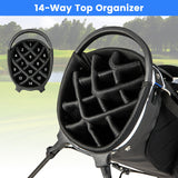NNECW Golf Stand Bag with 14 Way Top Dividers & 6 Pockets & Cooler Bag