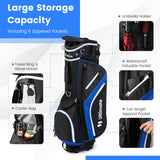 NNECW Golf Stand Bag with 14 Way Top Dividers & 6 Pockets & Cooler Bag