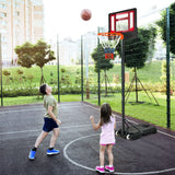 NNECW 132-251cm Weather-resistance Kids Basketball Hoop with Ball Storage