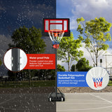 NNECW 132-251cm Weather-resistance Kids Basketball Hoop with Ball Storage