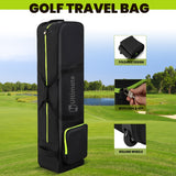 NNECW Soft-Sided 600D Oxford Golf Travel Bag with Wheels & Pocket