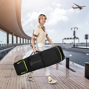 NNECW Soft-Sided 600D Oxford Golf Travel Bag with Wheels & Pocket