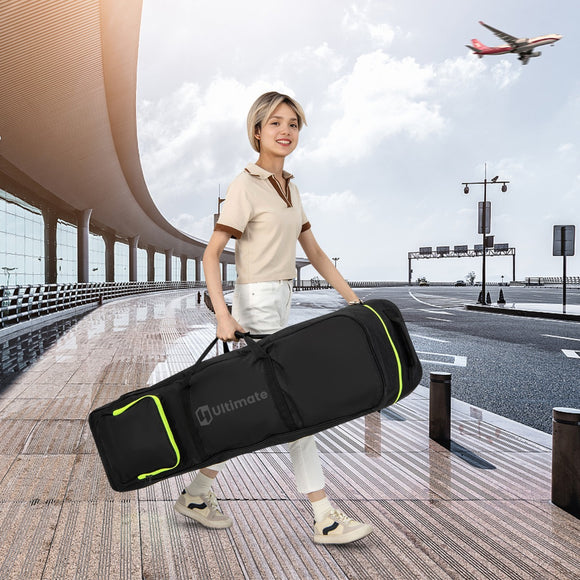 NNECW Soft-Sided 600D Oxford Golf Travel Bag with Wheels & Pocket