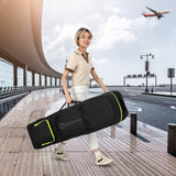 NNECW Soft-Sided 600D Oxford Golf Travel Bag with Wheels & Pocket