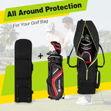 NNECW Soft-Sided 600D Oxford Golf Travel Bag with Wheels & Pocket