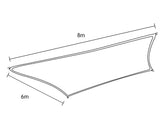NNEDPE Rectangular Shade Sail: 8m x 6m - Sand