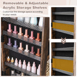 NNECW 163 CM Standing Jewelry Organizer with Built-in Makeup Mirror-Brown