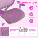 NNECW Kids Swivel Mesh Children Computer Chair with Adjustable Height-purple