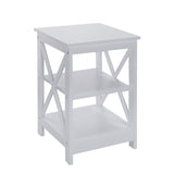 NNEDPE Orson 2-Tier Bedside Table - White