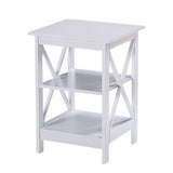 NNEDPE Orson 2-Tier Bedside Table - White