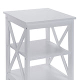 NNEDPE Orson 2-Tier Bedside Table - White