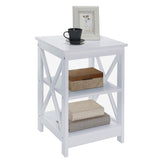 NNEDPE Orson 2-Tier Bedside Table - White