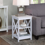 NNEDPE Orson 2-Tier Bedside Table - White