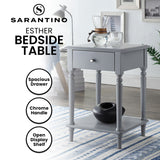 NNEDPE Esther Bedside Table with Drawer - Grey