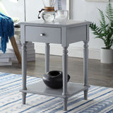 NNEDPE Esther Bedside Table with Drawer - Grey