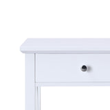 NNEDPE Greta Bedside Table with Drawer - White