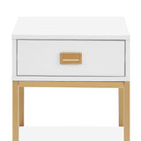 NNEDPE Alessia Bedside Table - White/Gold