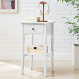 NNEDPE Rue Bedside Table - White