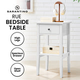 NNEDPE Rue Bedside Table - White