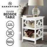 NNEDPE Oliver 2-Tier Bedside Table - White