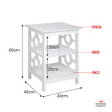 NNEDPE Oliver 2-Tier Bedside Table - White