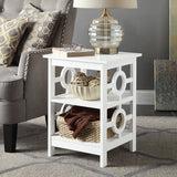 NNEDPE Oliver 2-Tier Bedside Table - White