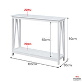 NNEDPE Grace A-Frame Console Table - White