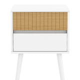 NNEDPE Clio Bedside Table Night Stand - White/Natural