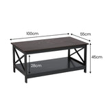 NNEDPE Irene Black Cross Coffee Table