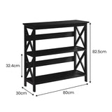 NNEDPE Lucas 3-Tier Bookshelf Display Rack - Black