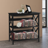 NNEDPE Lucas 3-Tier Bookshelf Display Rack - Black