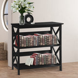 NNEDPE Lucas 3-Tier Bookshelf Display Rack - Black