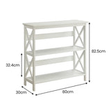 NNEDPE Lucas 3-Tier Bookshelf - White