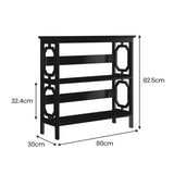 NNEDPE 3-Tier Bookshelf Display Rack- Black
