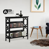 NNEDPE 3-Tier Bookshelf Display Rack- Black