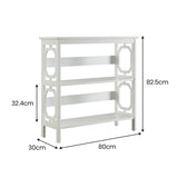NNEDPE 3-Tier Bookshelf Display Rack- White