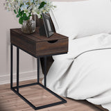 NNEDPE C-Shaped Drawer Side Table