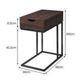 NNEDPE C-Shaped Drawer Side Table