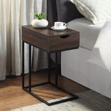 NNEDPE C-Shaped Drawer Side Table