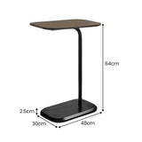 NNEDPE Beveled Edge C-Shaped Side Table - Oak