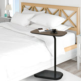 NNEDPE Beveled Edge C-Shaped Side Table - Oak
