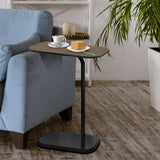 NNEDPE Beveled Edge C-Shaped Side Table - Oak