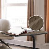 NNEDPE Beveled Edge C-Shaped Side Table - Oak