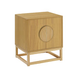 NNEDPE Luca Bedside Table Split Door Night Stand - Natural