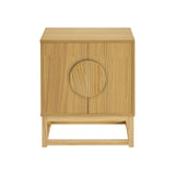 NNEDPE Luca Bedside Table Split Door Night Stand - Natural