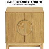 NNEDPE Luca Bedside Table Split Door Night Stand - Natural
